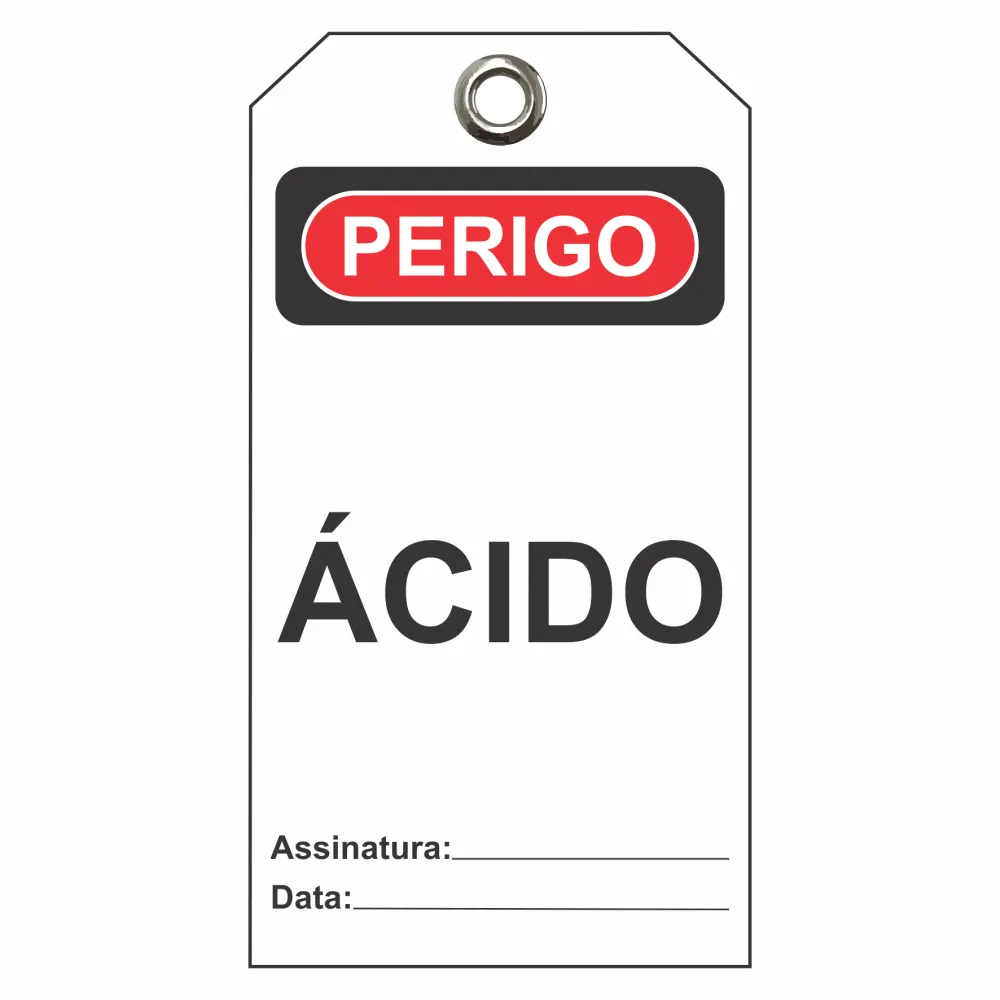 Etiqueta de Perigo (ETFBR01) Pacote com 12 unidades - Ácido