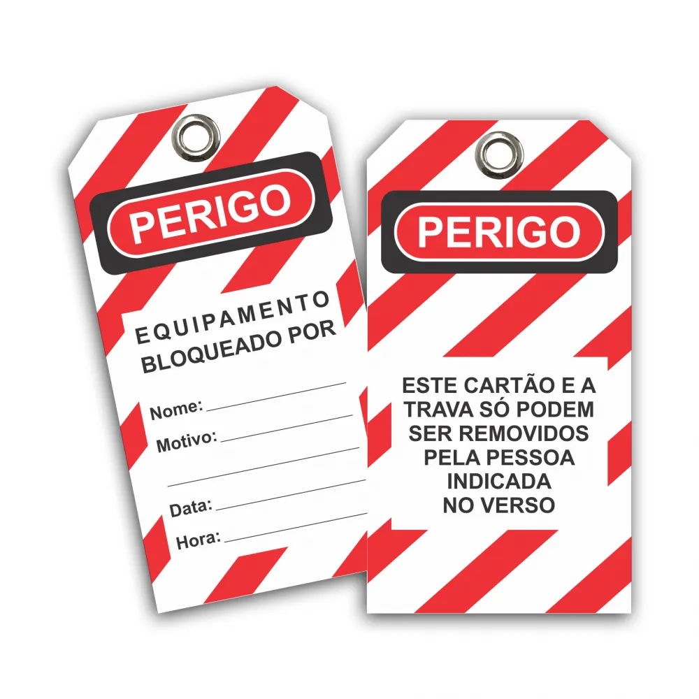 Etiqueta de Bloqueio (ETF5SF) Pacote com 12 unidades - Este cartão e a trava só podem ser removidos pela pessoa indicada no verso