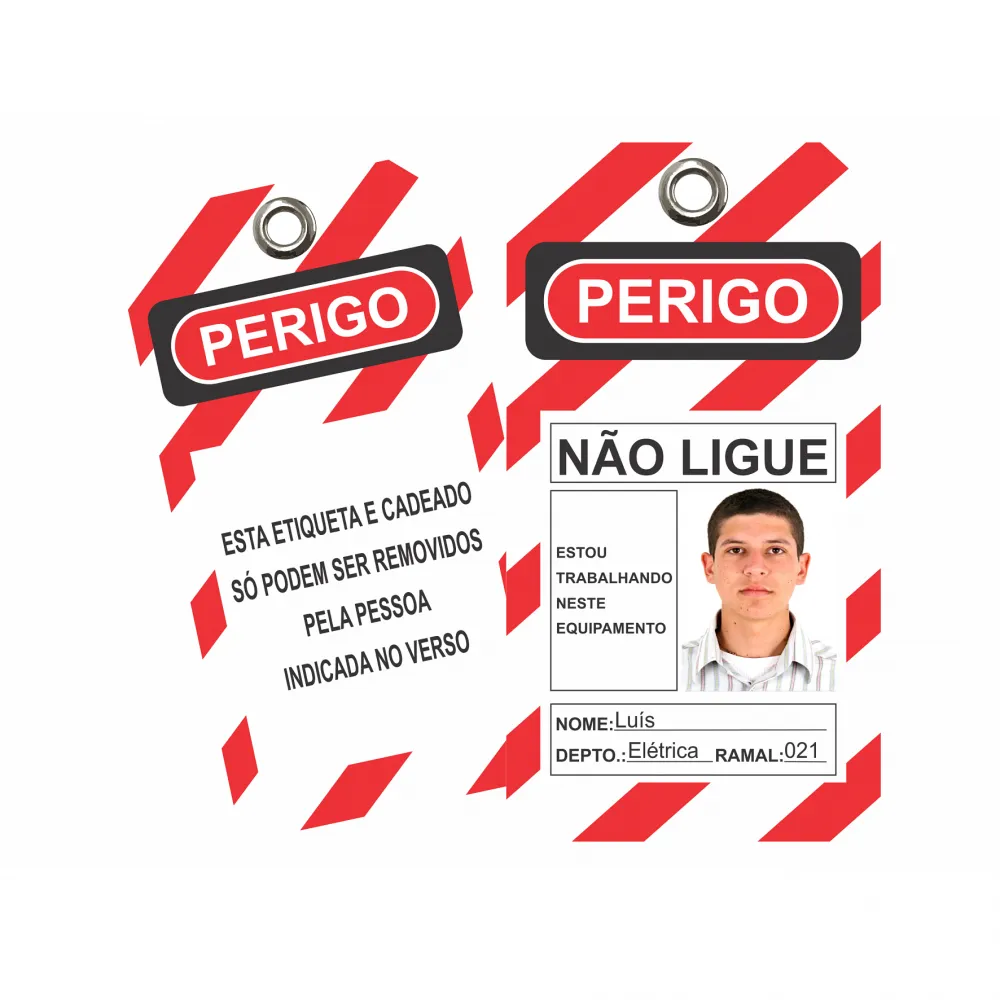 Etiqueta de Bloqueio Personalizada (ETF2CFP e ETF1SFP) - Impressão de foto  e infos - Tagout