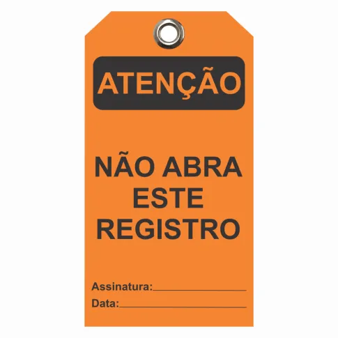 Etiqueta de Atenção (ETFLA03) Pacote com 12 unidades - Não abra este registro