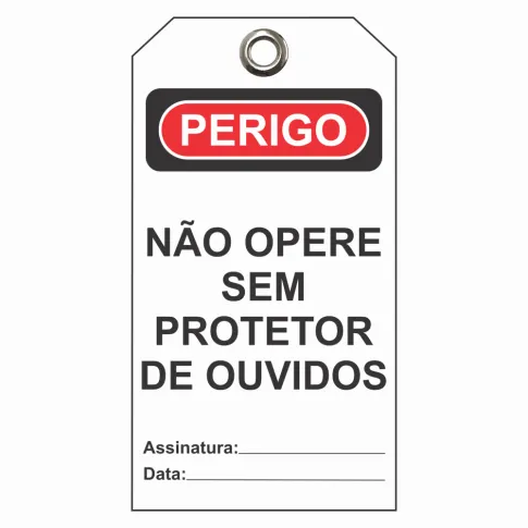 Etiqueta de Perigo (ETFBR04) Pacote com 12 unidades - Não opere sem protetor de ouvidos