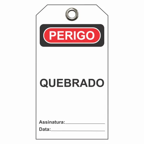 Etiqueta de Perigo (ETFBR07) Pacote com 12 unidades - Quebrado