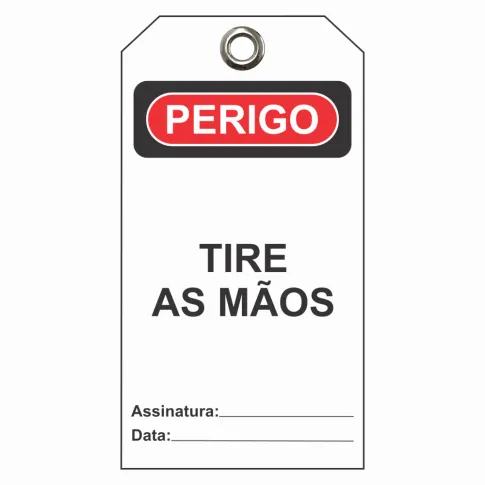 Etiqueta de Perigo (ETFBR10) Pacote com 12 unidades - Tire as mãos