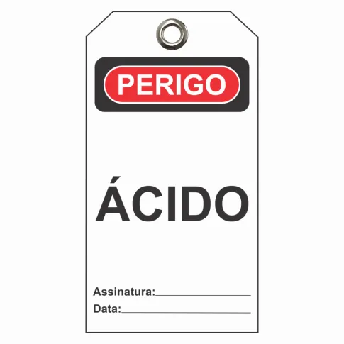 Etiqueta de Perigo (ETFBR01) Pacote com 12 unidades - Ácido