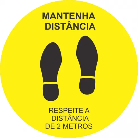 ADESIVO DE SINALIZAÇÃO  - RESPEITE A DISTÂNCIA DE 2 METROS