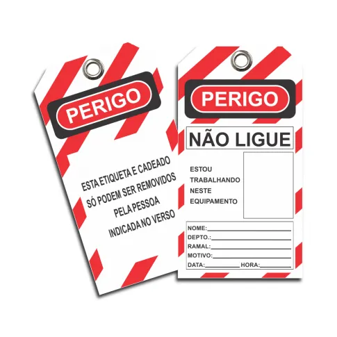 Etiqueta de Bloqueio Auto-laminável (ETF2CF) Pacote com 12 unidades - Esta etiqueta e cadeado só podem ser removidos pela pessoa indicada no verso