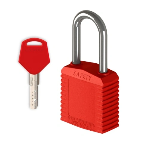 Cadeado de Bloqueio Plástico TAGOUT® Unique Chave Multiponto Haste Inox 38mm