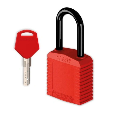 Cadeado de Bloqueio Plástico TAGOUT® Unique Chave Multiponto Haste Plástica 38mm