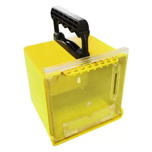 Caixa de Bloqueio Plástica com Alça para 8 cadeados Amarela