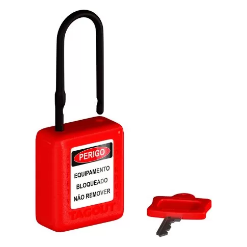 Cadeado de Bloqueio Plástico Haste Plástica 4,5 mm de diâmetro e 38 mm de altura (11/2